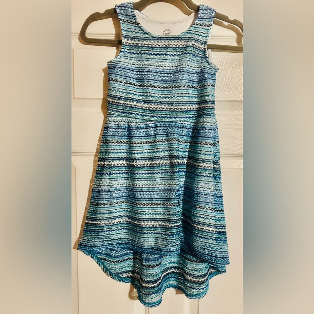 Wonder Nation Blue A-Line Knee-Length Dress Casual